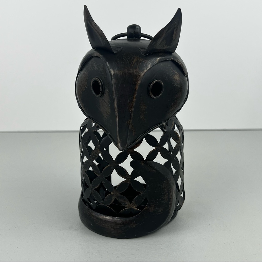 Vintage Jaclyn Smith Fox Shaped Art Metal Cut Out Hanging Candle Holder